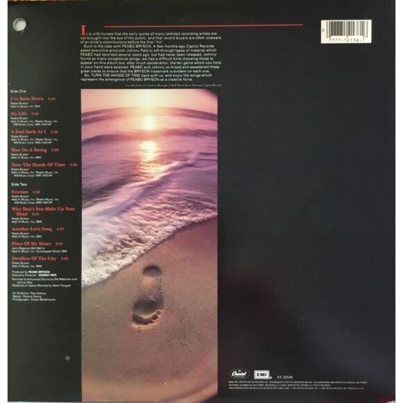 Peabo Bryson Turn The Hands Of Time (LP) Very Good Vinyl Record 2935927366 - Picture 3 of 3